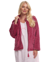 Women's Embossed Fleece Long Sleeve Zip Fastening Bed Jacket