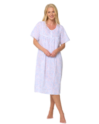 Leaf Print Short Sleeve Nightdress