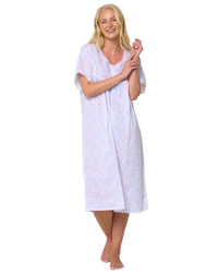 Leaf Print Short Sleeve Nightdress