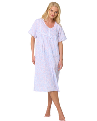 Leaf Print Short Sleeve Nightdress