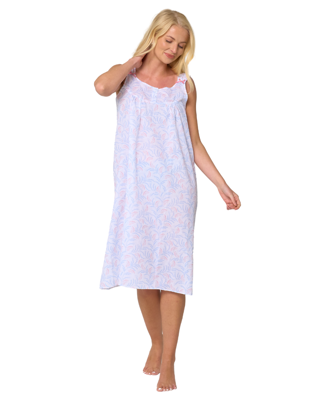 Leaf Print Strappy Nightdress