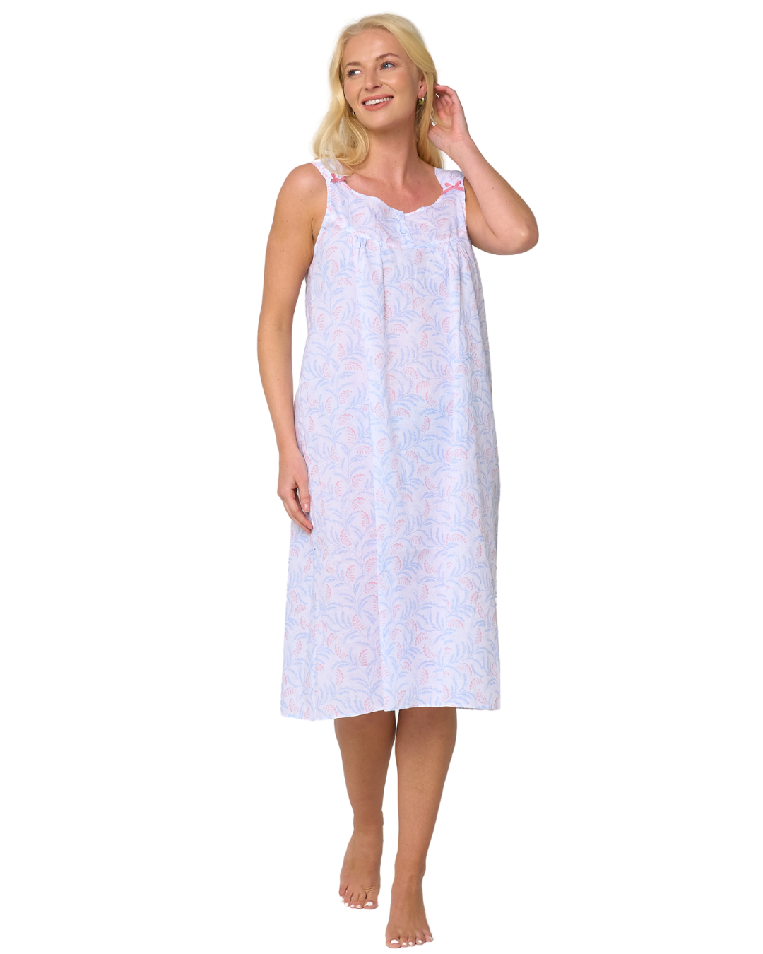 Leaf Print Strappy Nightdress