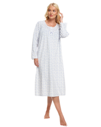 Long Sleeved Floral Fleece Nightdress