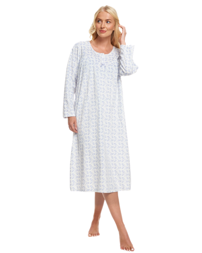 Long Sleeve Floral Fleece Nightdress