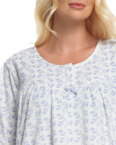Long Sleeved Floral Fleece Nightdress