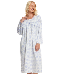 Long Sleeved Floral Fleece Nightdress