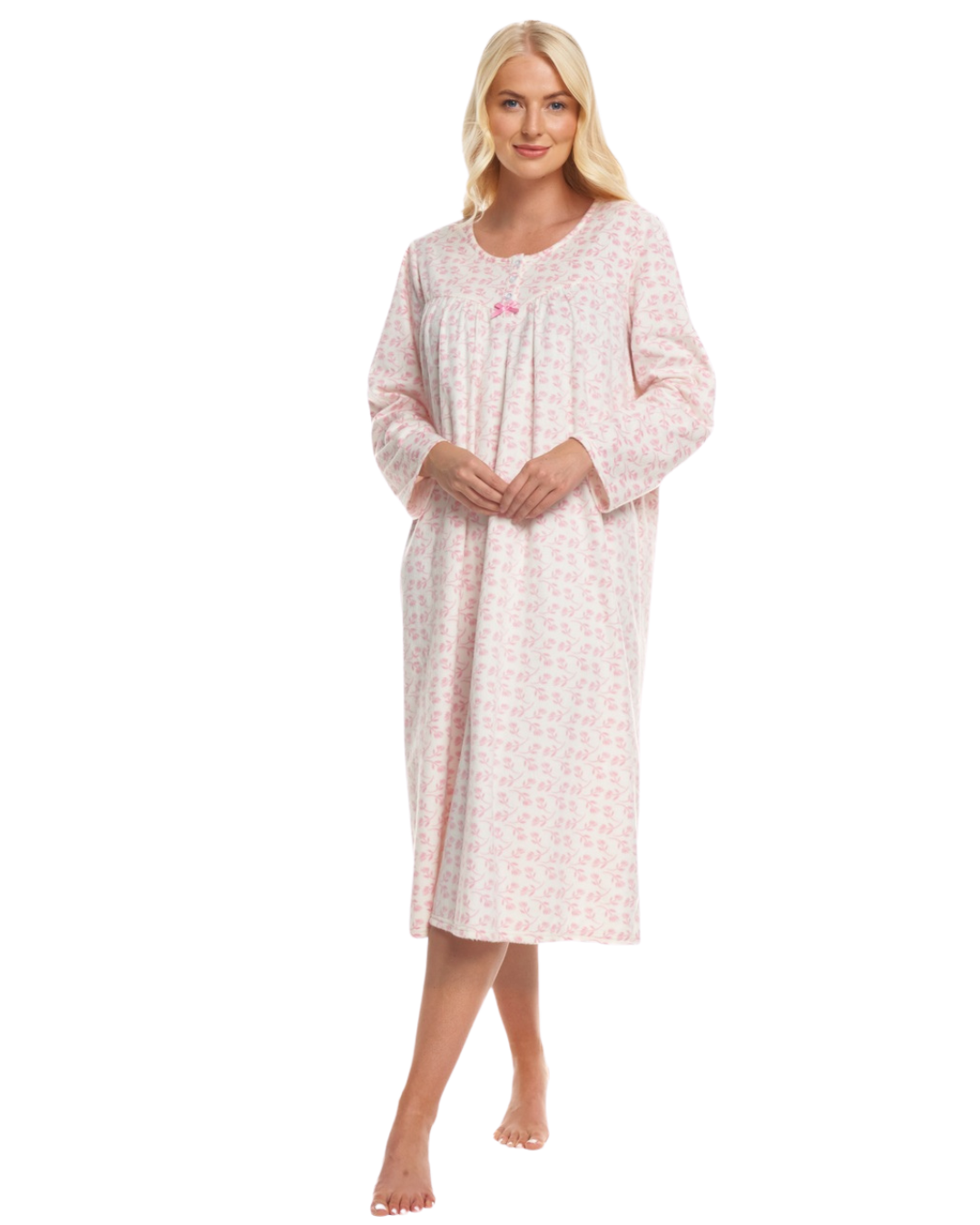 Long Sleeved Petal Fleece Nightdress Suzy Me Collection