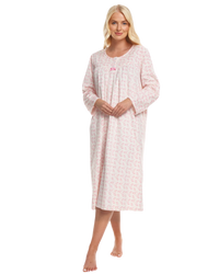 Long Sleeved Floral Fleece Nightdress