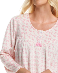 Long Sleeved Floral Fleece Nightdress