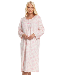 Long Sleeved Floral Fleece Nightdress