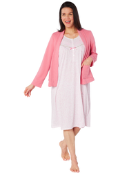 Women's Waffle Lightweight Long Sleeve Zip Bedjacket with Front Pockets