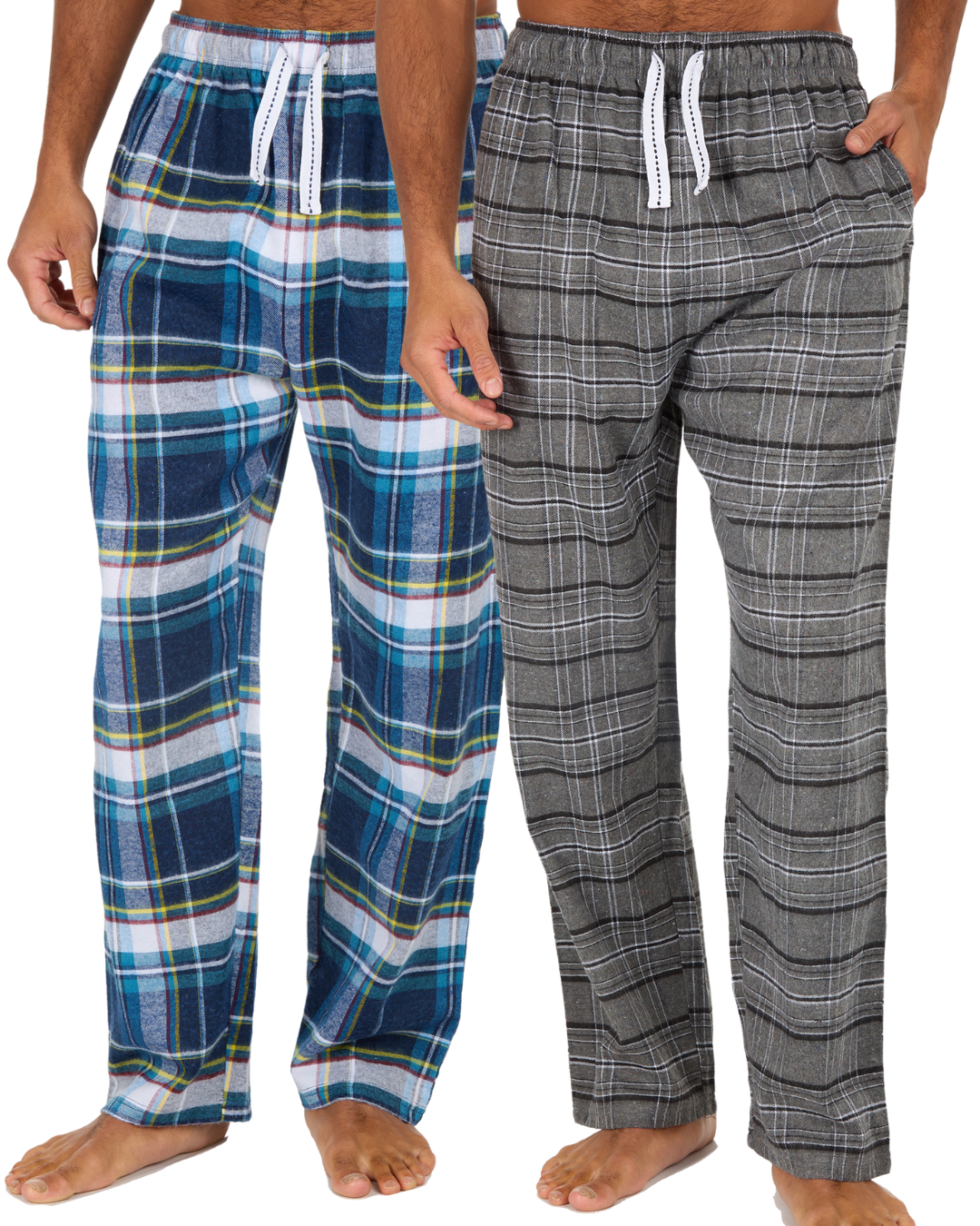 Mens Check Flannel Trousers      2 for £14