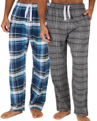 Mens Check Flannel Trousers      2 for £14