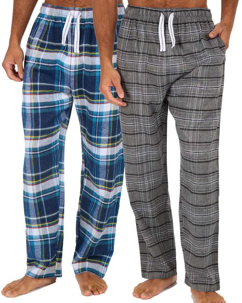 Mens Check Flannel Trousers      2 for £14