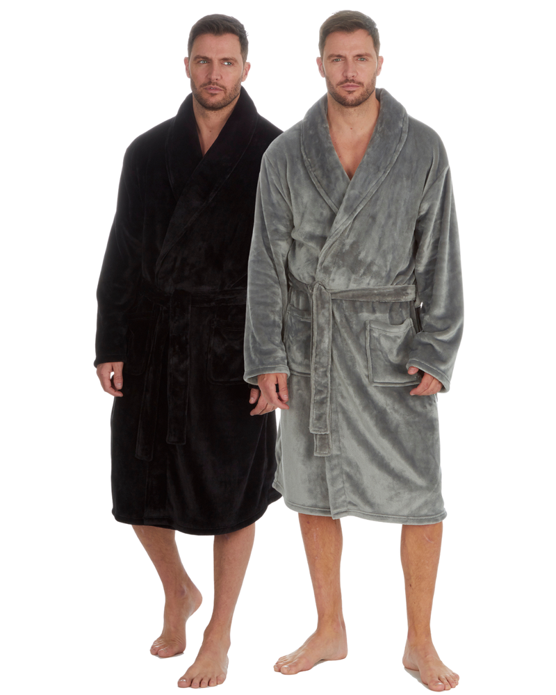 Mens Supersoft Fleece Tie Waist Robe