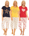 Women's Rainbow Star 100% Cotton Short Sleeved Cropped Leg Pyjamas