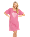 Pack of 2 Raspberry Heart 100% Cotton Nightshirts