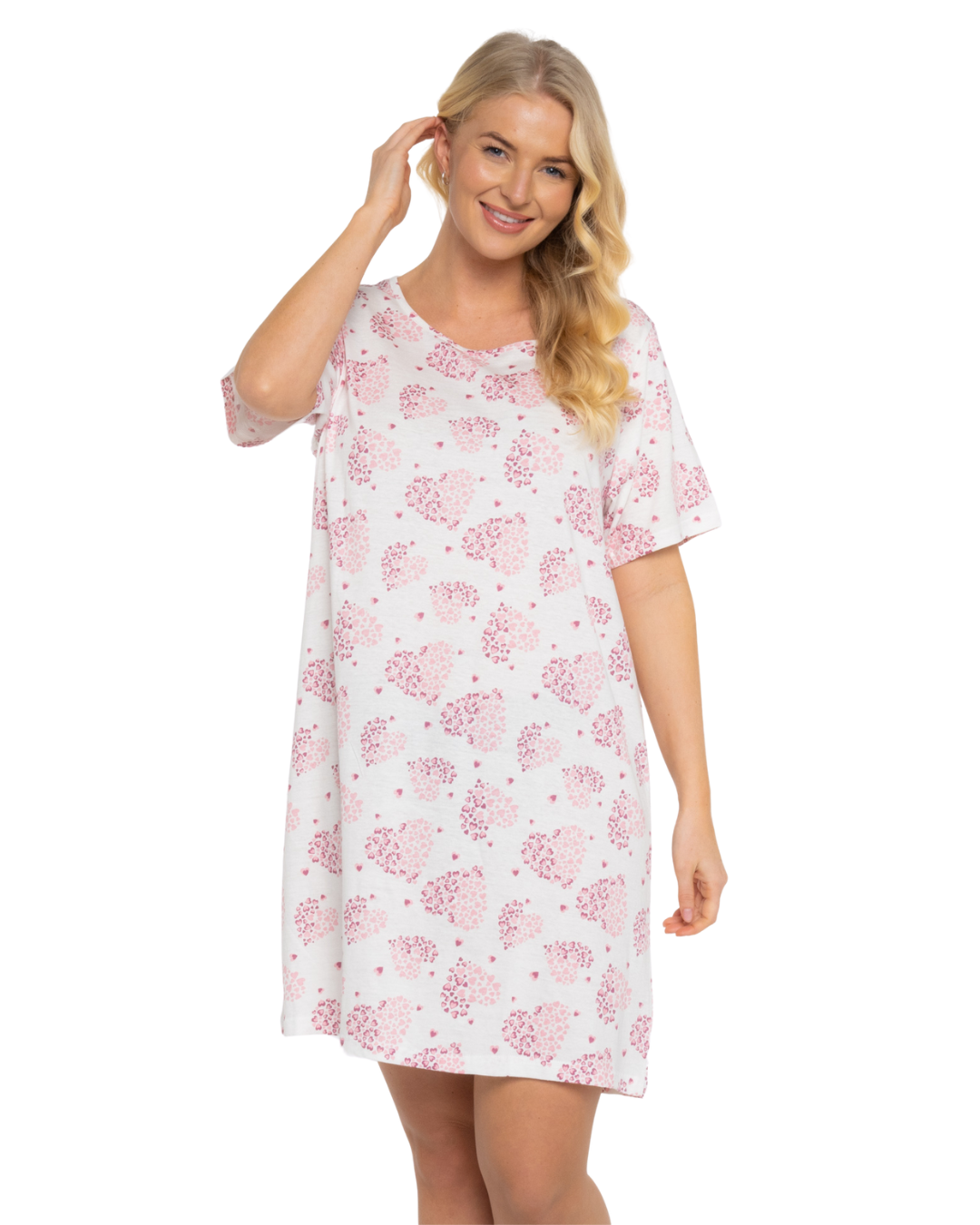 Pack of 2 Raspberry Heart 100% Cotton Nightshirts