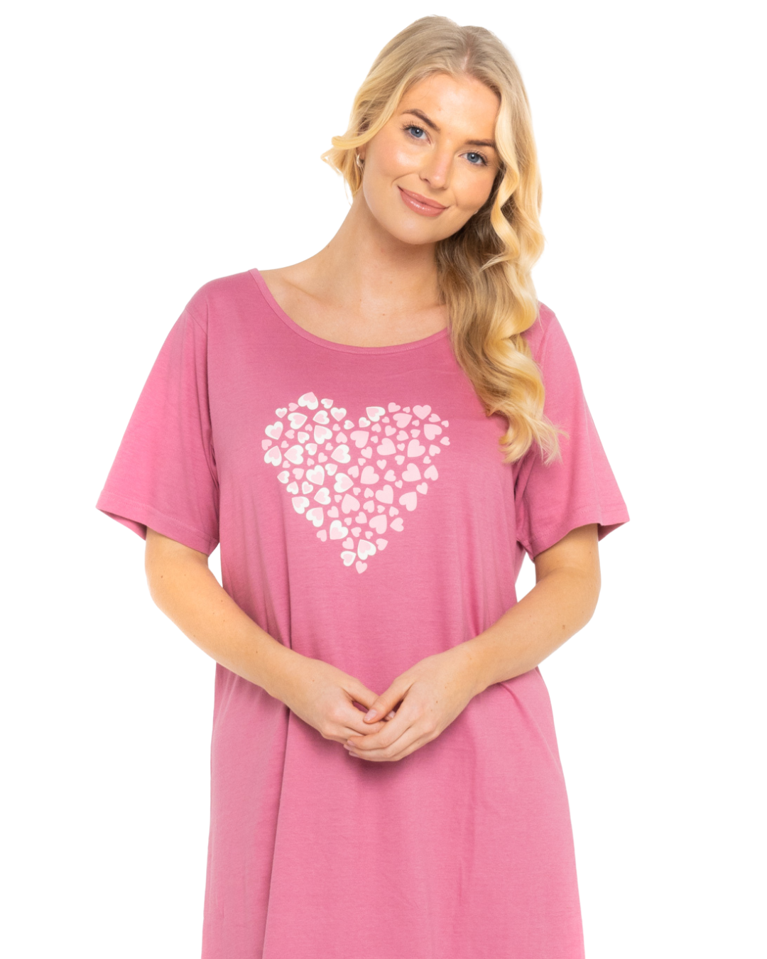 Pack of 2 Raspberry Heart 100% Cotton Nightshirts