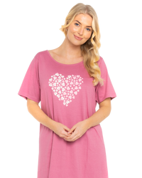 Pack of 2 Raspberry Heart 100% Cotton Nightshirts