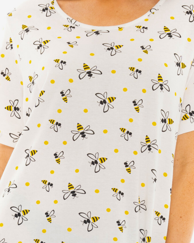 Women's 100% Cotton Pack of 2 Yellow Bee Nightshirts