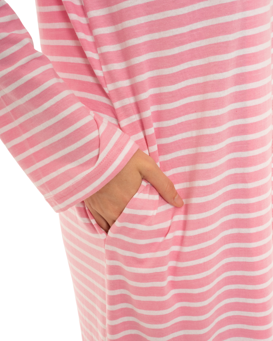 Cotton Stripe / Floral Zip Dressing Gown