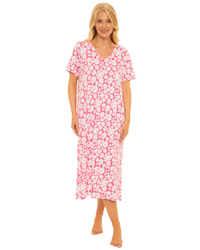 Pink Floral 100% Cotton Plus Size Nightdress