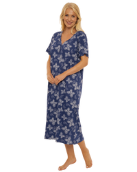 Navy Butterfly 100% Cotton Plus Size Nightdress