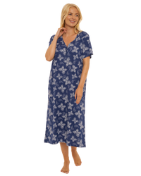 Navy Butterfly 100% Cotton Plus Size Nightdress