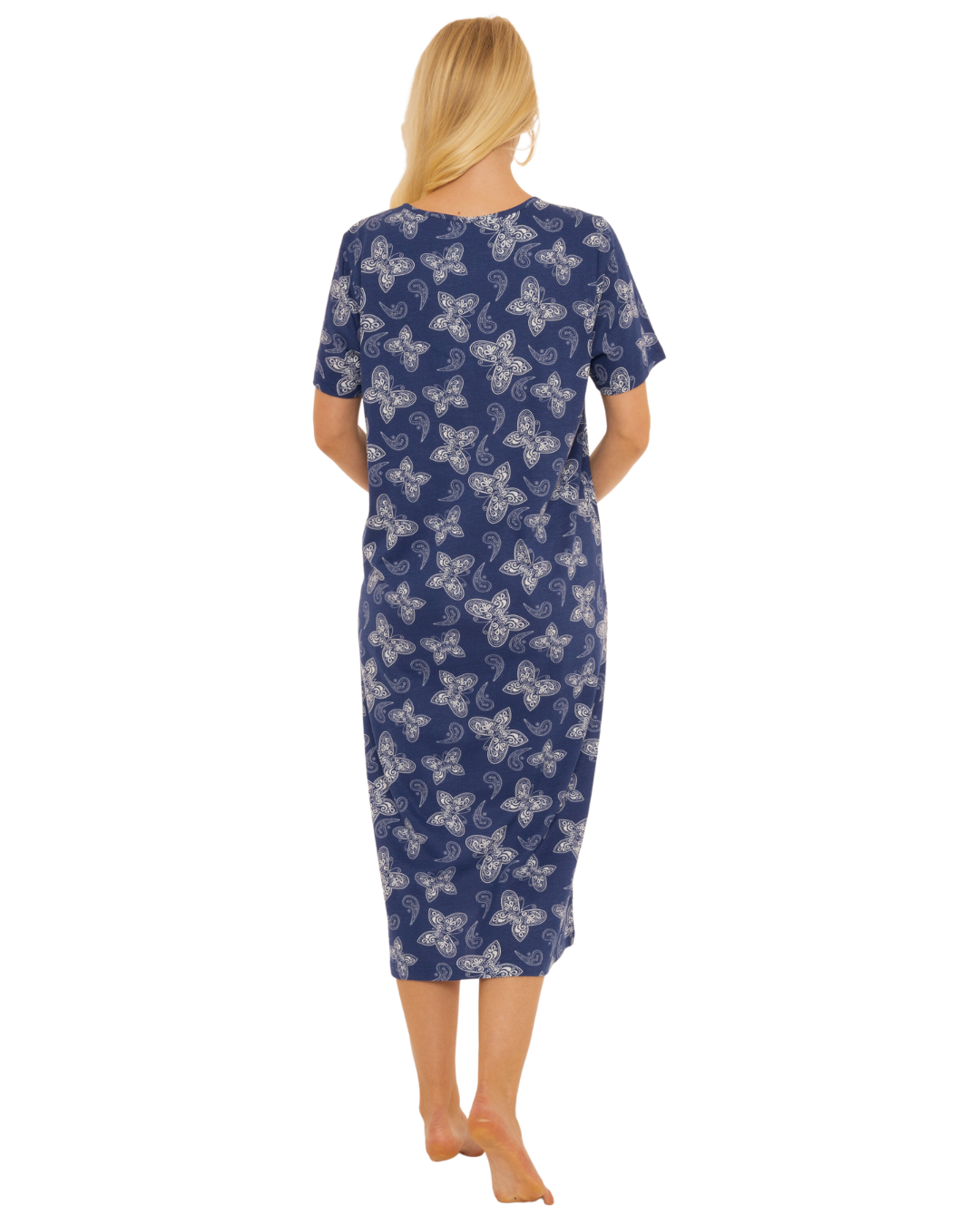 Navy Butterfly 100% Cotton Plus Size Nightdress