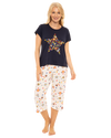 Women's Rainbow Star 100% Cotton Short Sleeved Cropped Leg Pyjamas