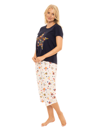 Women's Rainbow Star 100% Cotton Short Sleeved Cropped Leg Pyjamas