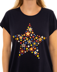 Women's Rainbow Star 100% Cotton Short Sleeved Cropped Leg Pyjamas