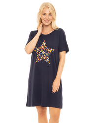 Women's 100% Cotton Pack of 2 Rainbow Star Nightshirts