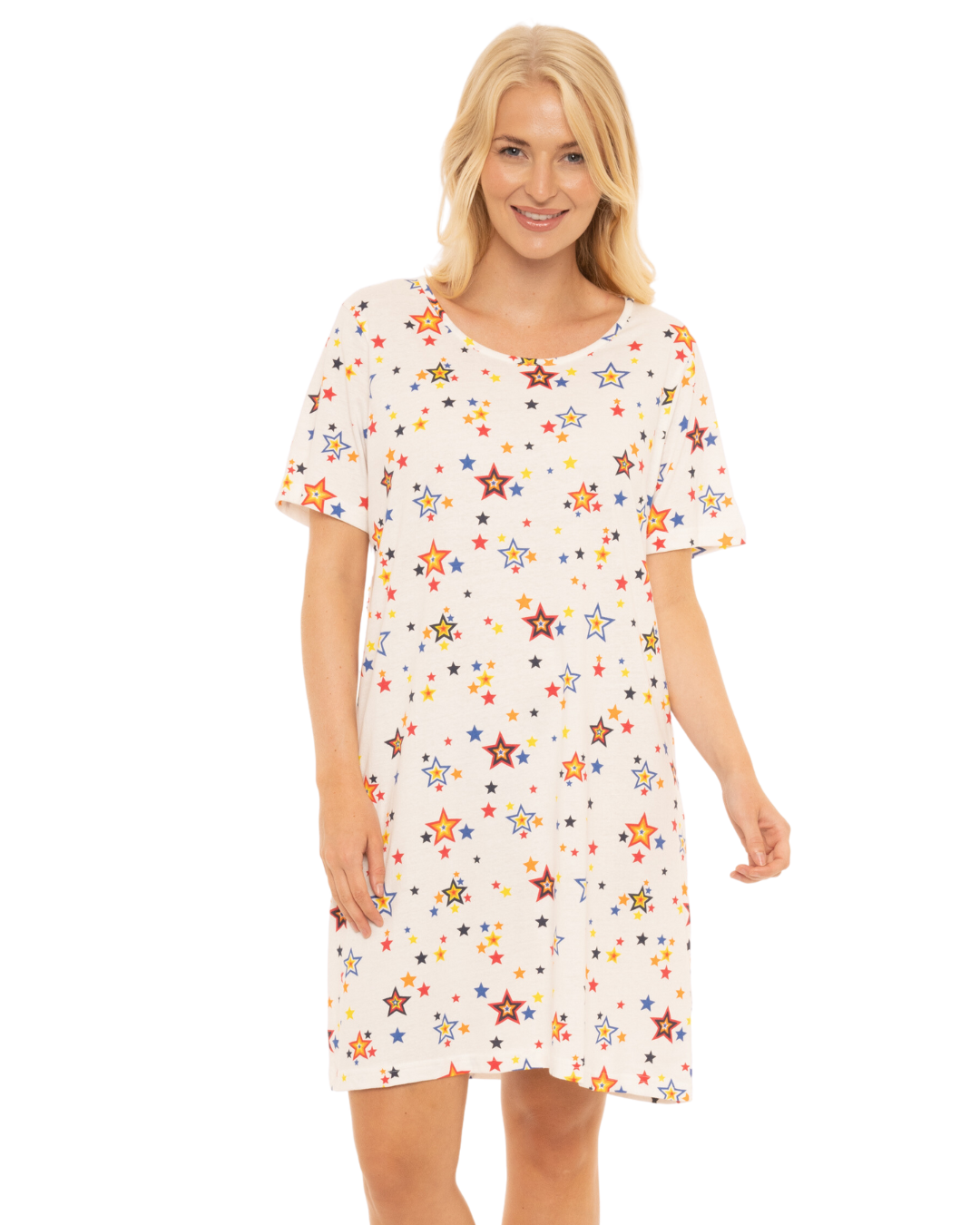 Women's 100% Cotton Pack of 2 Rainbow Star Nightshirts