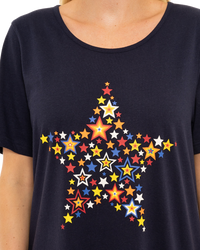 Women's 100% Cotton Pack of 2 Rainbow Star Nightshirts