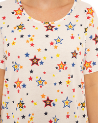 Women's 100% Cotton Pack of 2 Rainbow Star Nightshirts