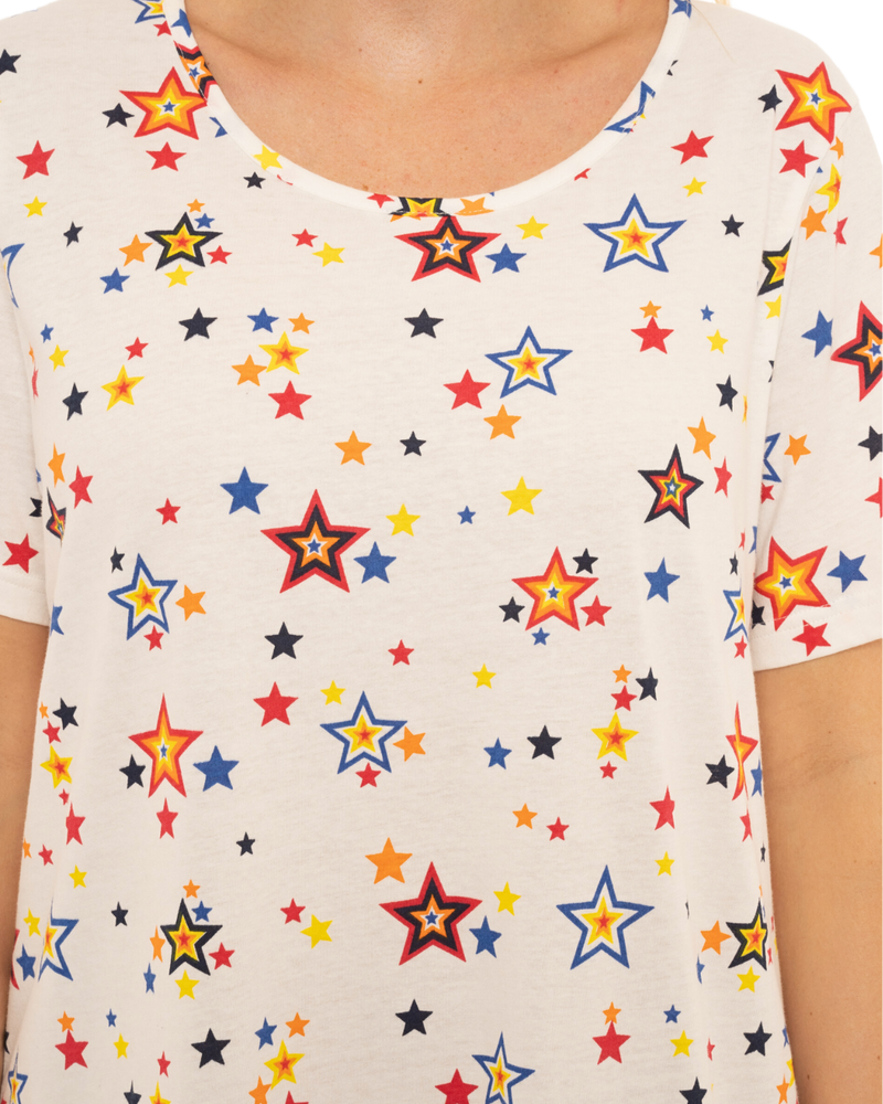 Women's 100% Cotton Pack of 2 Rainbow Star Nightshirts