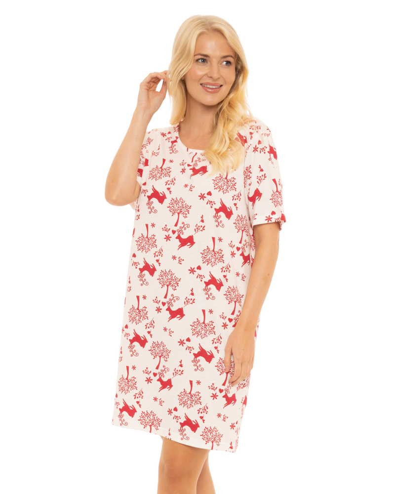 Pack of 2 Winter Stag 100% Cotton Nightshirts