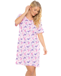 Women's 100% Cotton Pack of 2 Navy Summer Heart Nightshirts