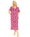 Burgundy Butterfly 100% Cotton Plus Size Nightdress