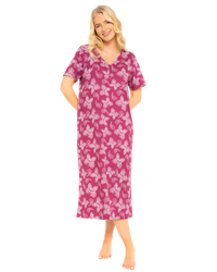 Burgundy Butterfly 100% Cotton Plus Size Nightdress