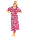 Burgundy Butterfly 100% Cotton Plus Size Nightdress
