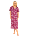 Burgundy Butterfly 100% Cotton Plus Size Nightdress