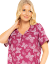 Burgundy Butterfly 100% Cotton Plus Size Nightdress