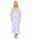 China Blue Floral 100% Cotton Plus Size Nightdress