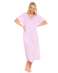 Pink Lace Floral 100% Cotton Plus Size Nightdress