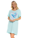 Women's 100% Cotton Pack of 2 Turquoise Summer Heart Nightshirts