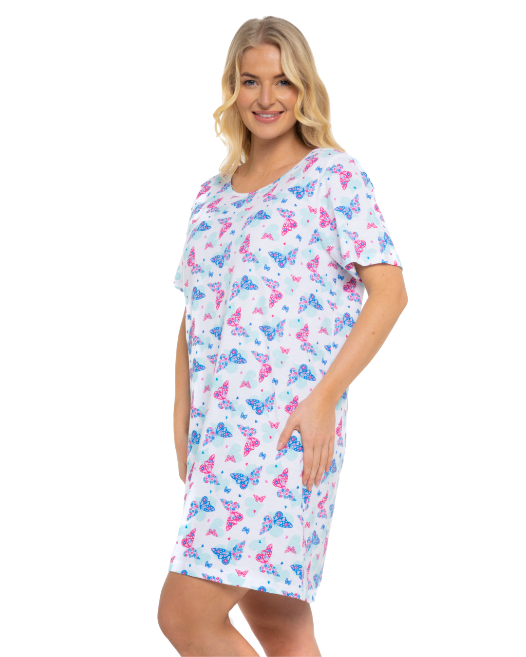 Pack of 2 Turquoise Sumer Heart 100% Cotton Nightshirts
