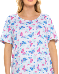 Women's 100% Cotton Pack of 2 Turquoise Summer Heart Nightshirts